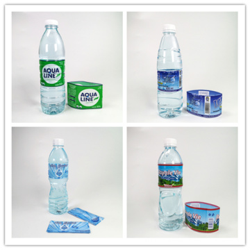 Etiqueta para botellas de agua minerales Manga retráctil PVC Etiquetas de envoltura encogida para botellas de agua con impresión del logotipo